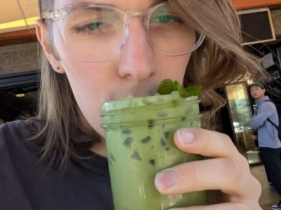 Gen sipping that FREAKY matcha latte with MINT???